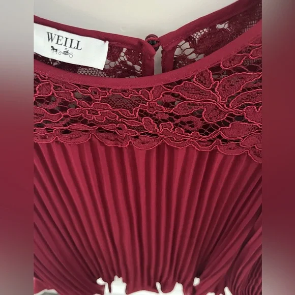 Weill Bergundy Pleated Lace blouse
Size 6 - Picture 4 of 13